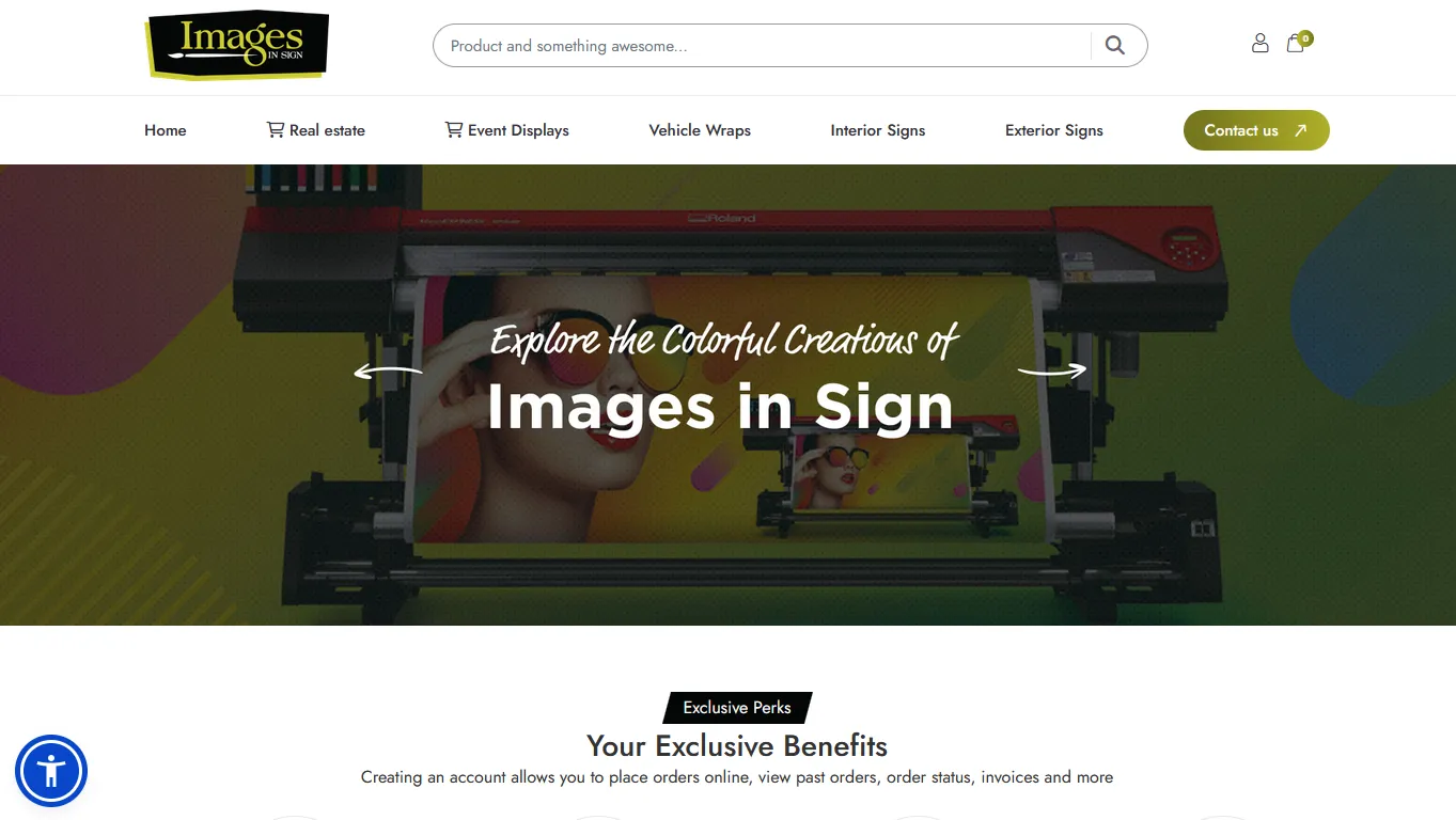 Images in Sign website built by Base7 Studio