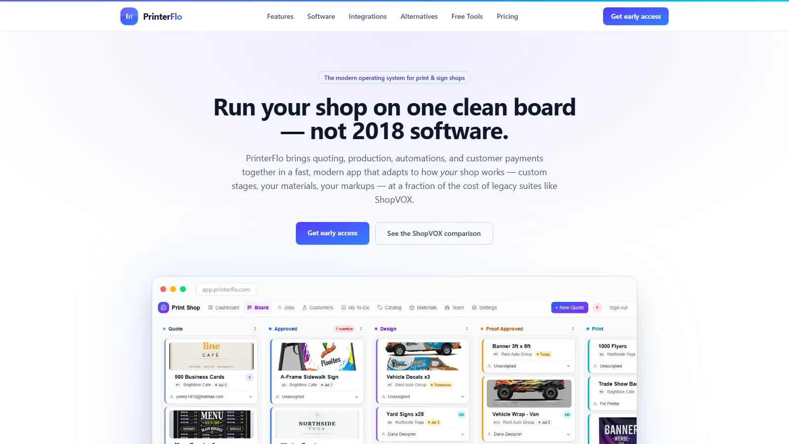 PrinterFlo website built by Base7 Studio